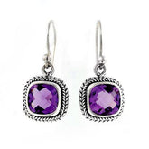 NKLE-001-AM Sterling Silver Earring With Amethyst Q. Jewelry Bali Designs Inc